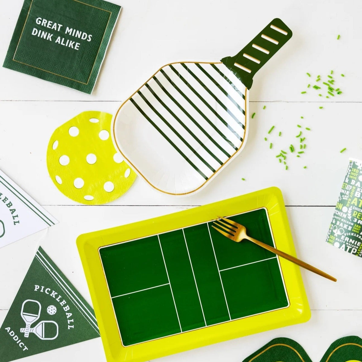 Make your pickleball party a grand slam with our paddle plates! Perfect pickleball party decorations for any country club-themed event. Serve treats with style and watch your guests rally for more!