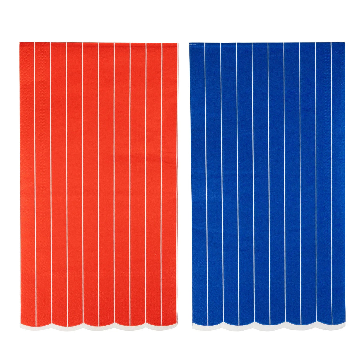 Red and Blue Pinstripe Paper Napkins, 24ct | July Fourth Napkins, 4th of July Napkins, Red Blue Dinner Napkins, Baseball Party Supplies