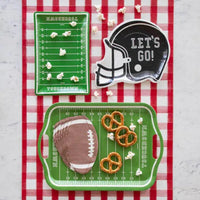 Football field shaped paper plate - perfect for tailgate party