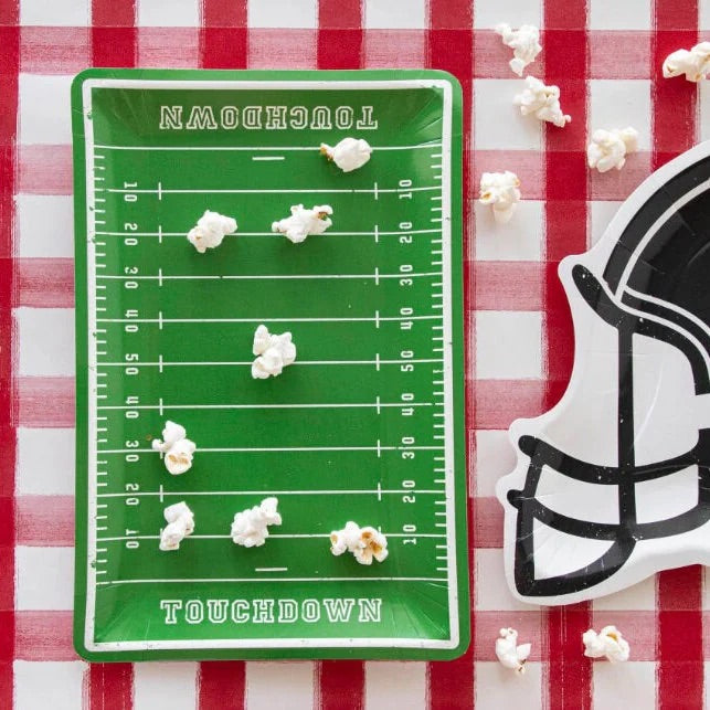 Football field shaped paper plate - perfect for tailgate party