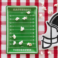 Football field shaped paper plate - perfect for tailgate party