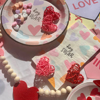 Valentines Paper Napkins with a Candy Heart Design and the saying Hey Sugar Perfect for a 1st birthday party or valentines day party