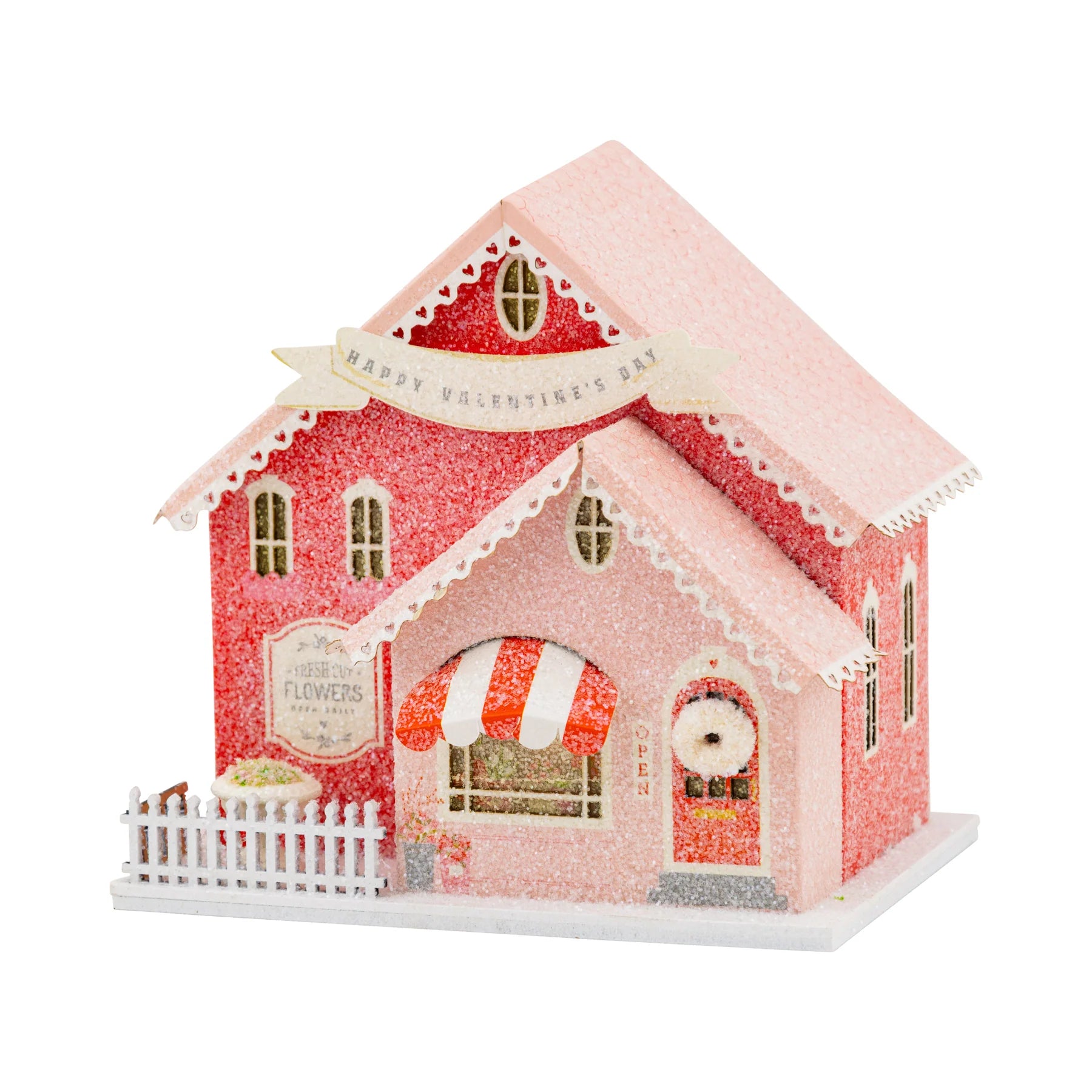 Flower Shop Putz House | Valentine Gingerbread House | Valentines