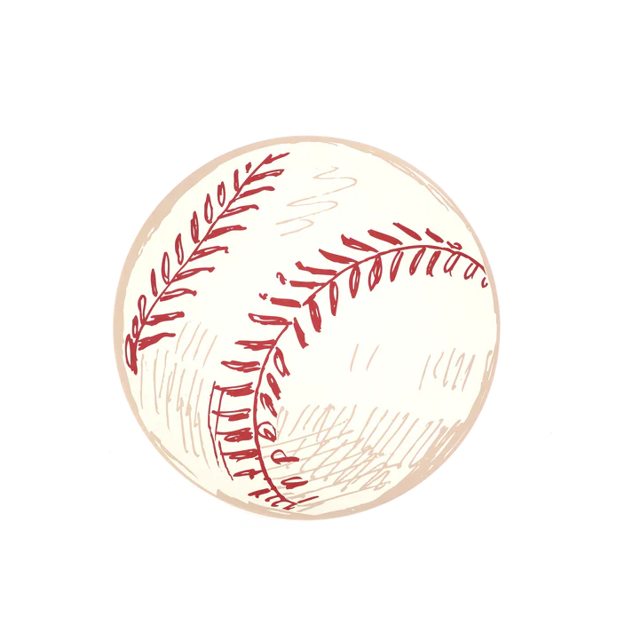 Isolated baseball placemat with a transparent background, full cutout.