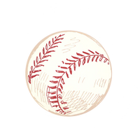 Isolated baseball placemat with a transparent background, full cutout.