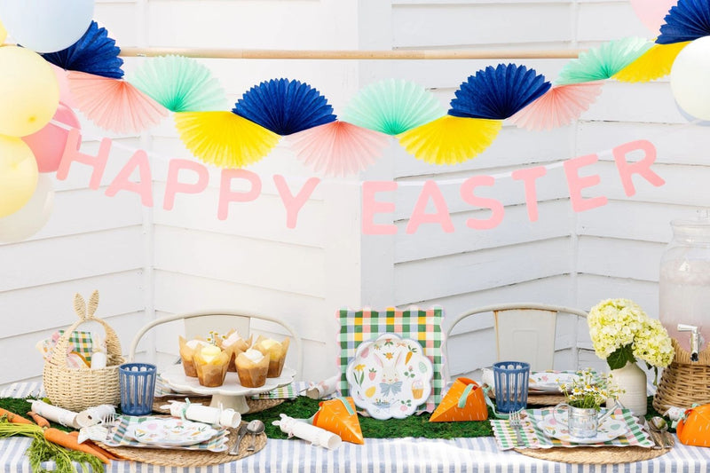 Happy Easter brunch setup outdoors