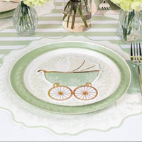 Floral Elegance Sage Dinner Plates