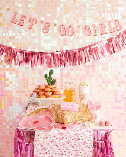 Pink Western Cowgirl Paper Table Runner