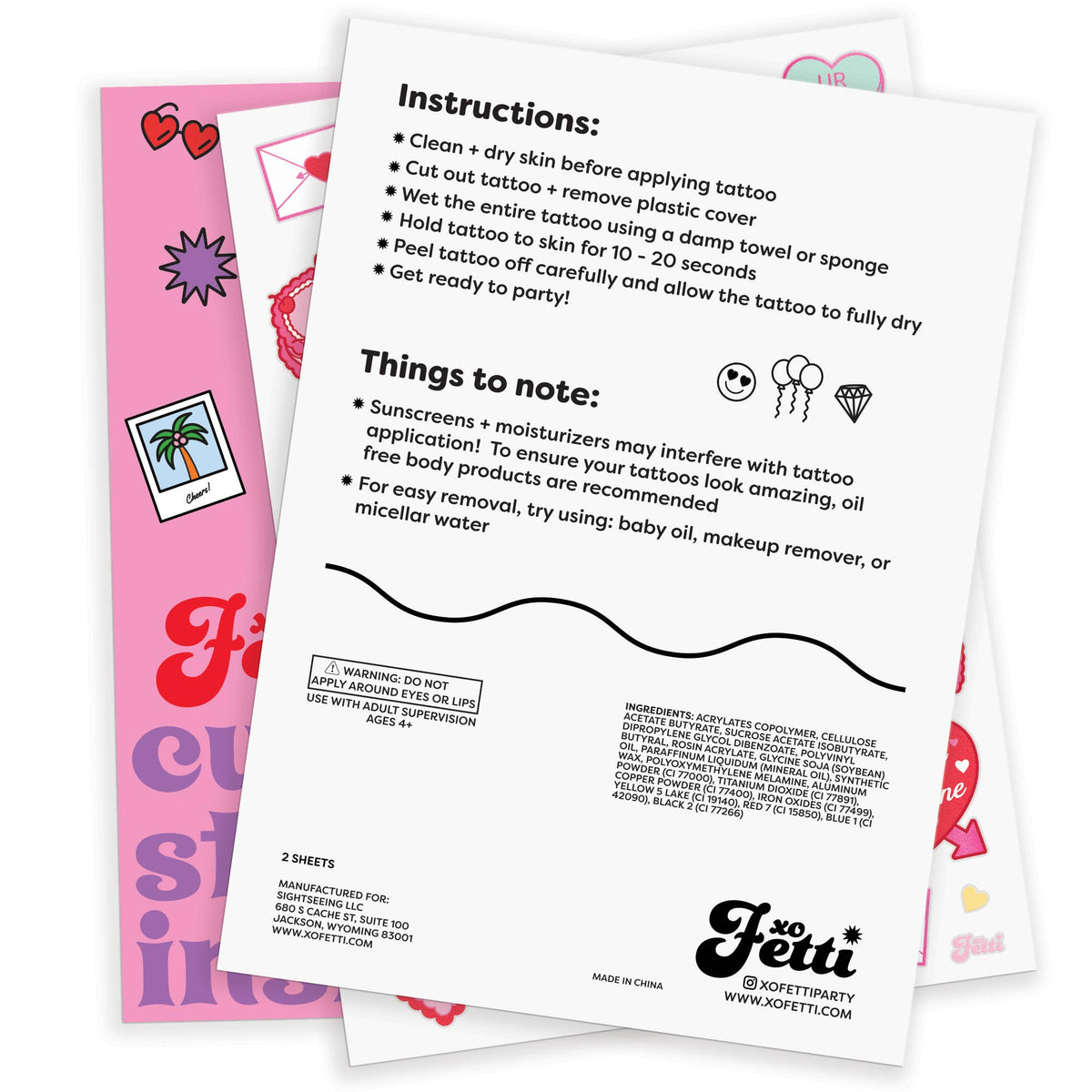 Valentine's Day Temporary Tattoos