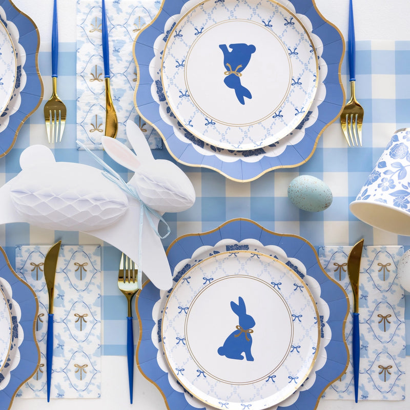 Easter Plates with Blue Bunny