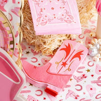 Pink Cowgirl Boot Paper Napkins 18ct | First Rodeo Birthday | Disco Cowgirl Birthday | Bride's Last Rodeo Bachelorette | Cowgirl Party Decor