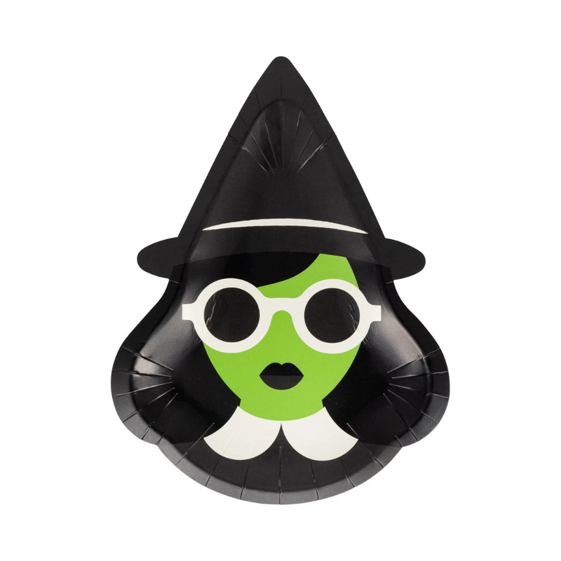 Single Bad Witch plate isolated on white background showing full design
