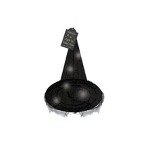 Product image of a single black Light Up Witch Hat with glowing battery-powered lights.