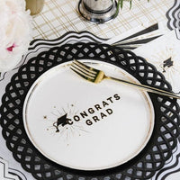 Congrats Grad Gold Foil Paper Dessert Plates
