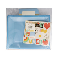 Packaged set showing plates and coordinating sticker sheets