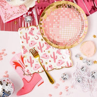 Pink Cowgirl Boot Paper Napkins 18ct | First Rodeo Birthday | Disco Cowgirl Birthday | Bride's Last Rodeo Bachelorette | Cowgirl Party Decor