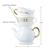 Tea Time Whimsy Ceramic Bud Vase - Tea Party Events, Take Home Gift Party Decor for Birthday, Wedding & Bridal Shower