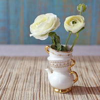 Tea Time Whimsy Ceramic Bud Vase - Tea Party Events, Take Home Gift Party Decor for Birthday, Wedding & Bridal Shower