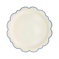 Pembroke Cream with Blue Edge Charger Paper Plate 12" Set of 8 | Tea Party Decor | Garden Party Tableware | Tea Time Party Plates | Layering