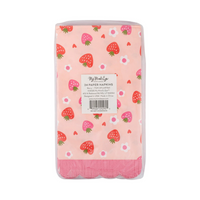 Berry Fringe Scallop Guest Napkins in packaging