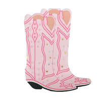 Pink paper napkins shaped like cowgirl boots