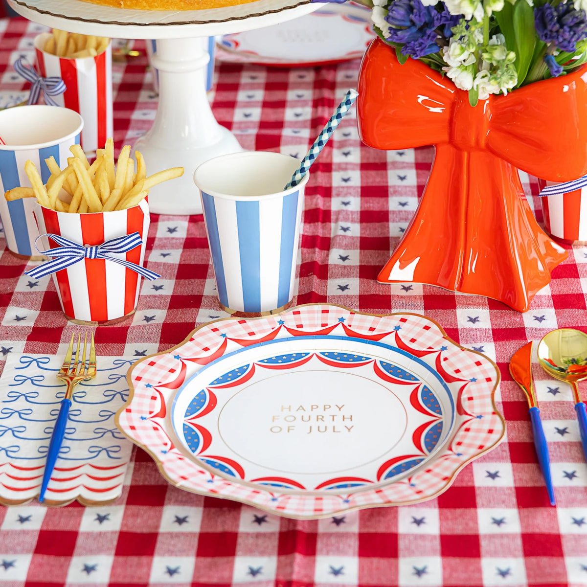 Red White and Blue 4th of July Guest Towels