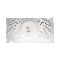 Packaged black spider-shaped paper plates with holographic foil
