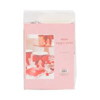 Back view of packaging with cups and bows displayed