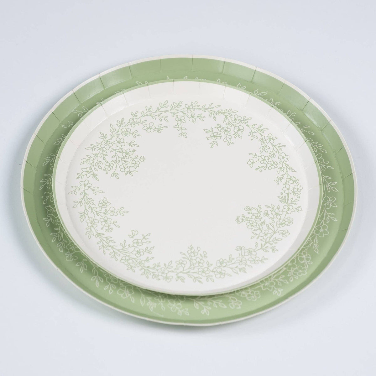 Floral Elegance Sage Dinner Plates