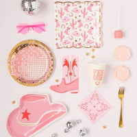Pink Cowgirl Boot Paper Napkins 18ct | First Rodeo Birthday | Disco Cowgirl Birthday | Bride's Last Rodeo Bachelorette | Cowgirl Party Decor