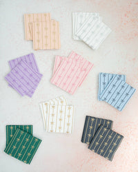 Navy and gold bow printed paper napkins set