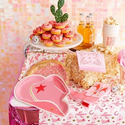 Pink Cowgirl Boot Paper Napkins 18ct | First Rodeo Birthday | Disco Cowgirl Birthday | Bride's Last Rodeo Bachelorette | Cowgirl Party Decor