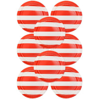 These red striped paper plates are a perfect match for your patriotic party! With a bold design, these plates pair nicely with our star plates for an all-American celebration.