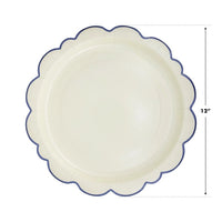 Pembroke Cream with Blue Edge Charger Paper Plate 12" Set of 8 | Tea Party Decor | Garden Party Tableware | Tea Time Party Plates | Layering