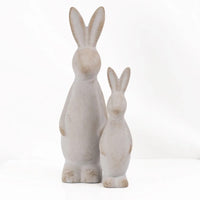 Gray easter bunny table decoration. Modern easter decor.