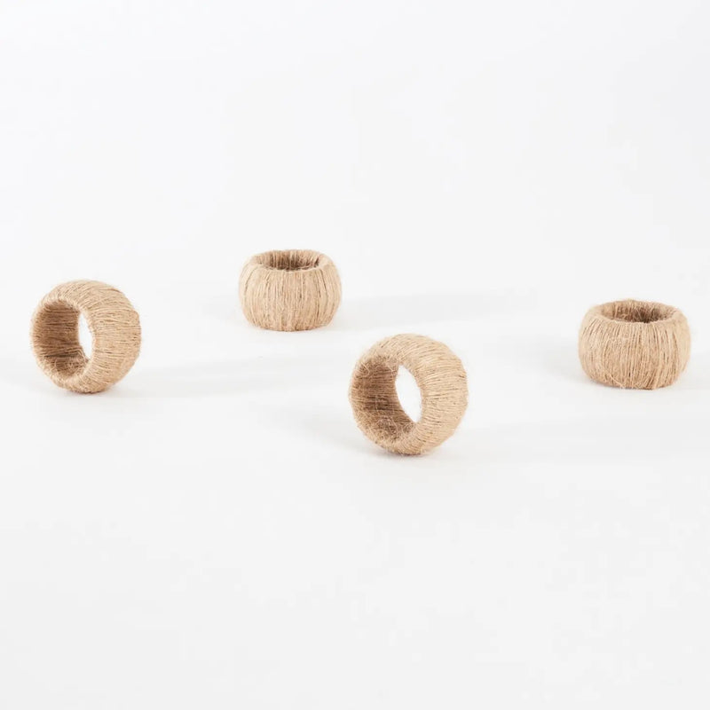 Set of 4 jute napkin rings - perfect for a boho tablescape.