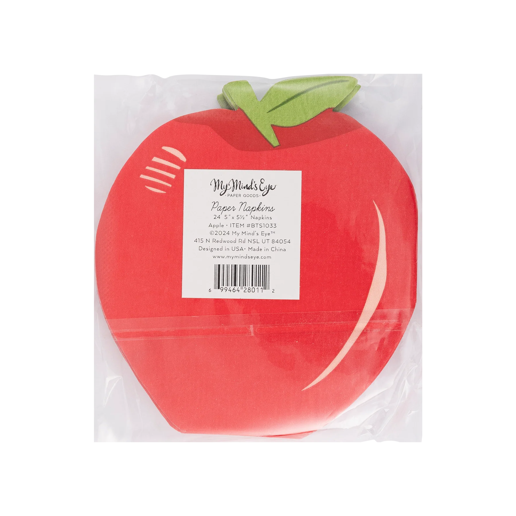 Back to School Apple Shaped Paper Napkins - Thumbnail 3