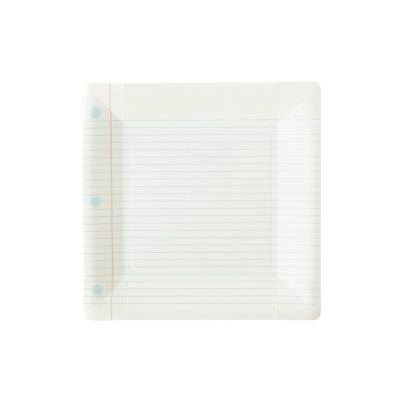 This set of 8 square plates, designed to look like notebook paper, is perfect for a school-themed celebration.Get ready to ace your party planning with our all-in-one Back to School Party Kit!