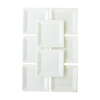 This set of 8 square plates, designed to look like notebook paper, is perfect for a school-themed celebration.