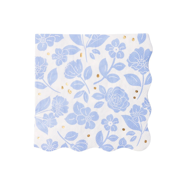 Blue floral paper napkins