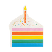 Birthday Cake Shaped Napkins, 18ct | Rainbow Birthday Party, Ice Cream Party Napkins, Sweet Treats Birthday, Sweet One Birthday