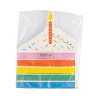 Birthday Cake Shaped Napkins, 18ct | Rainbow Birthday Party, Ice Cream Party Napkins, Sweet Treats Birthday, Sweet One Birthday