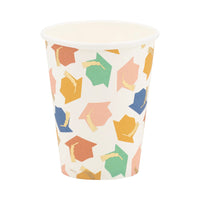 Colorful Graduation Caps Party Cup, 8ct | Graduation Cups, Class of 2025, Graduation Party, Graduation Paper Cups, Pre-School Graduation