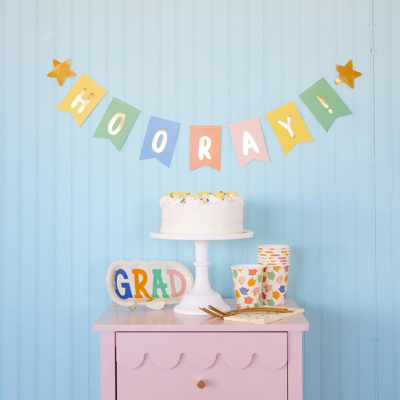 Colorful Graduation Caps Party Cup, 8ct | Graduation Cups, Class of 2025, Graduation Party, Graduation Paper Cups, Pre-School Graduation
