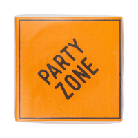 Pack of orange construction sign napkins in wrapper