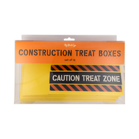 Construction Treat Boxes packaging labeled "Caution Treat Zone"