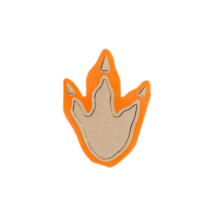 Isolated dinosaur footprint beverage napkin on white.