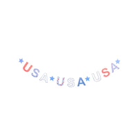 Floral USA Banner | 4th of July Banner, Patriotic Banner, Patriotic Paper Banner, 4th of July Party Decor, Memorial Day Party, Garland