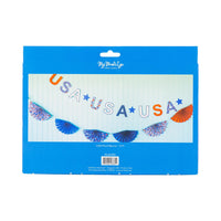 Floral USA Banner | 4th of July Banner, Patriotic Banner, Patriotic Paper Banner, 4th of July Party Decor, Memorial Day Party, Garland