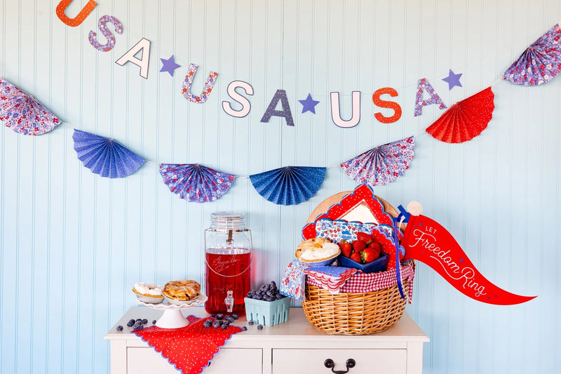Americana Bunting Banner | 4th of July Banner, Patriotic Banner, Patriotic Paper Banner, 4th of July Party, Memorial Day Party, Garland